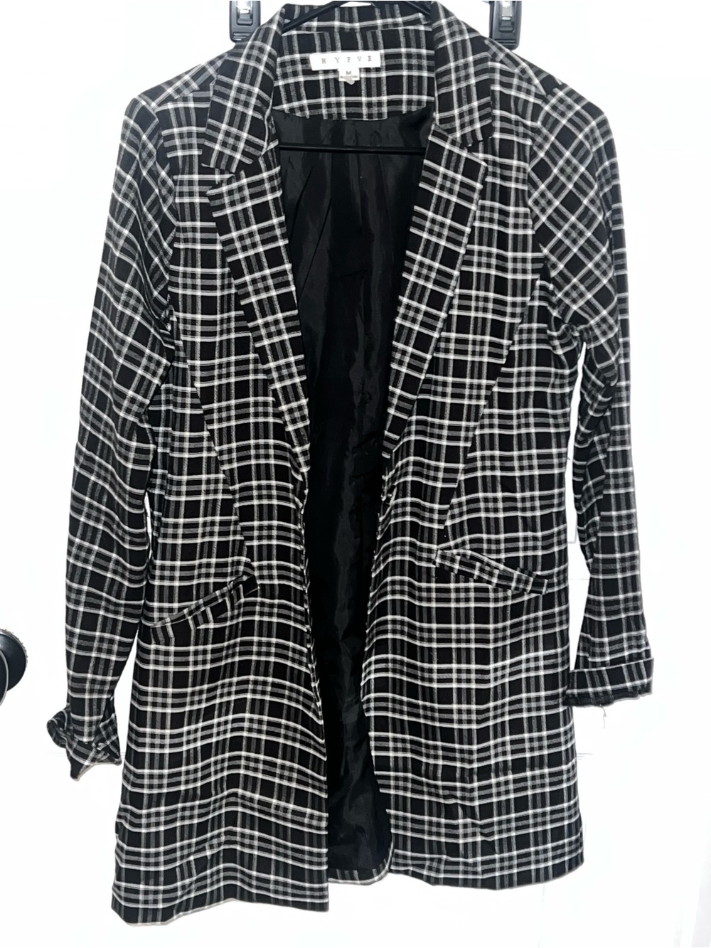 HYFVE Black & White Plaid Blazer Jacket